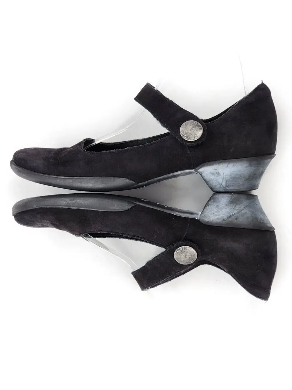 ARCHE Black Leather Mary Jane Pump‎ Heels